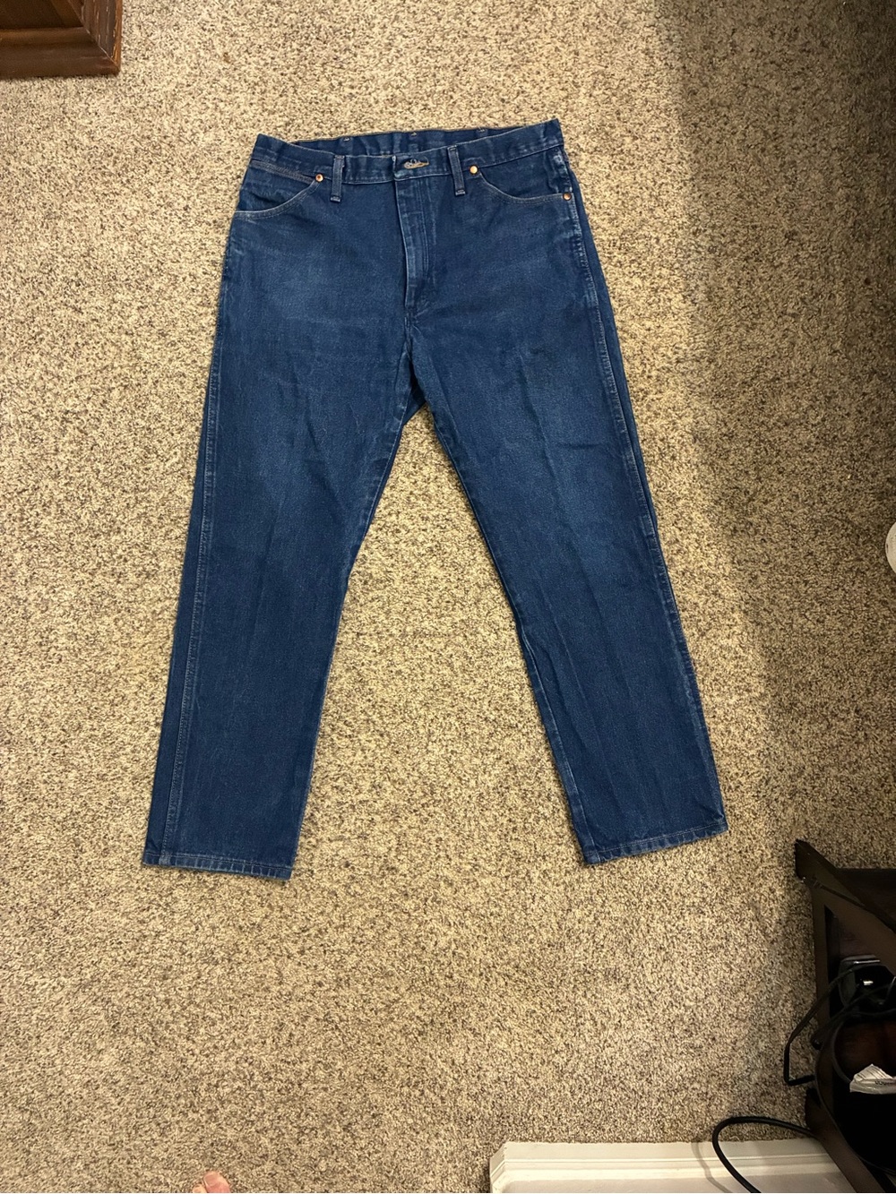 Wrangler Men's Dark Blue Straight Jeans